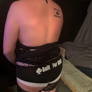 🔥 USED WORN BLACK LACE PANTIES – “BUILT FOR BBC” MONOGRAM – SEXY & PLAYFUL FLIRTY & RARE