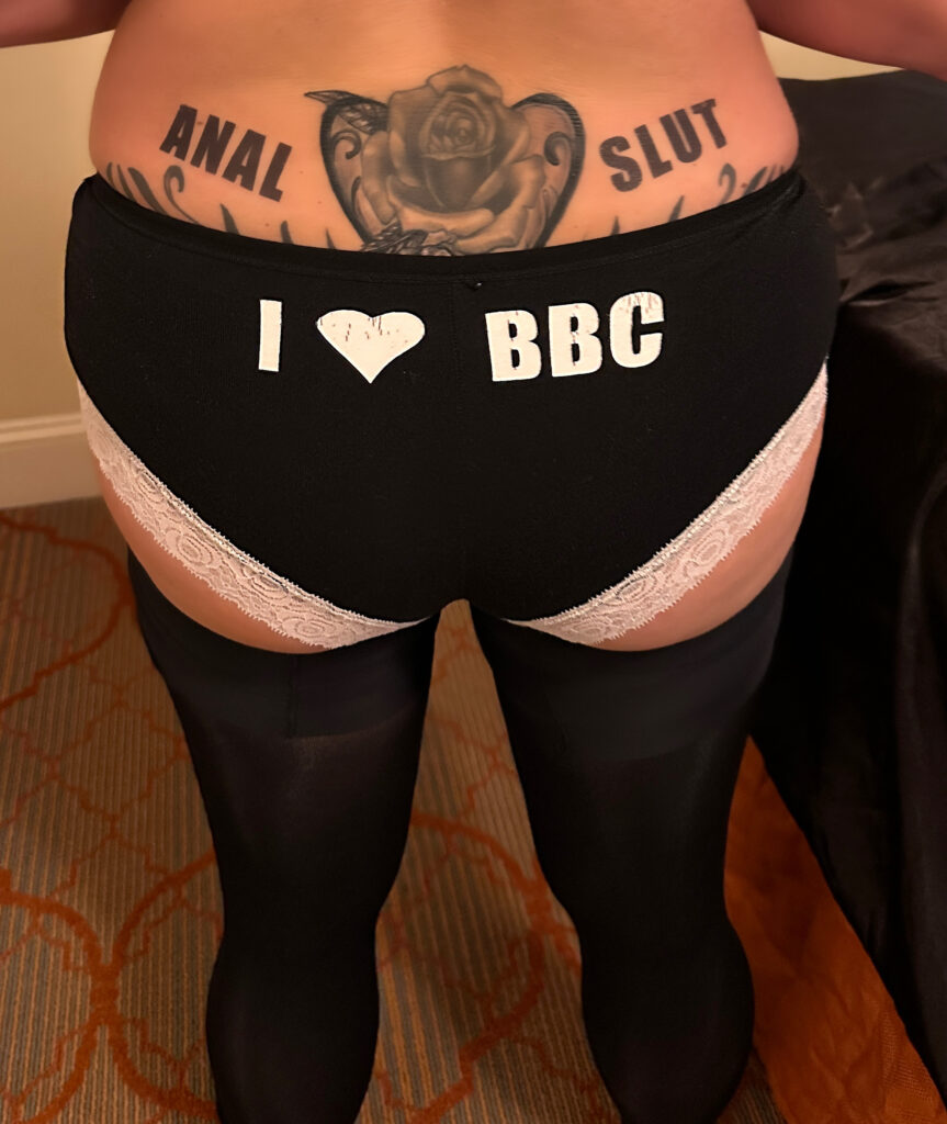 🔥 Used Worn Black Lace Panties – “I Love BBC” Monogram – Sexy & Playful Flirty & Rare